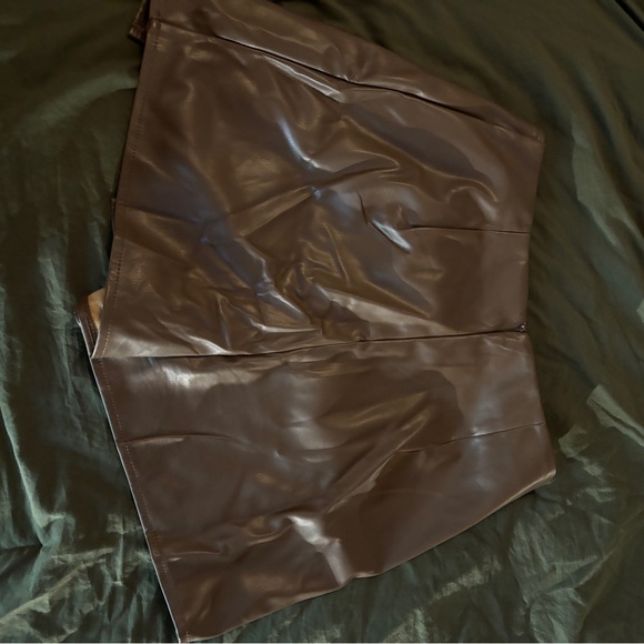 Pleather Brown Skort PACSUN - Picture 4 of 4